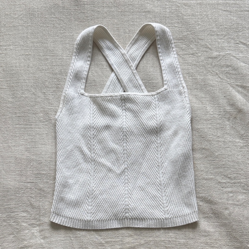 Abercrombie & Fitch Cream Ribbed Knit Top